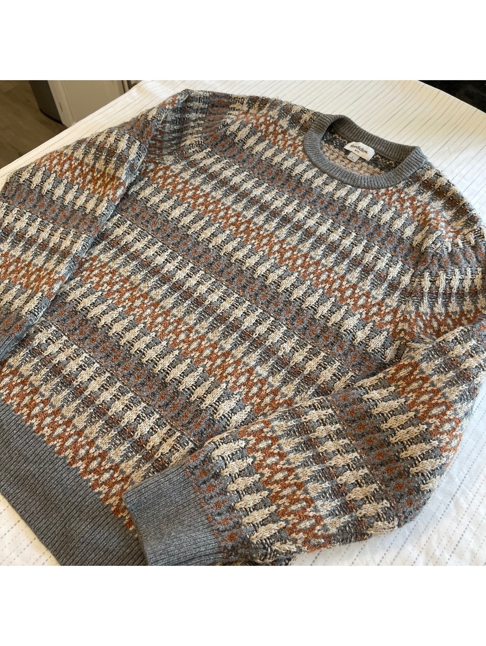 Goodfellow Fair Isle Patterned Crewneck Sweater Men’s XL